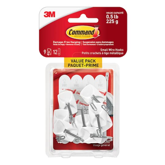 12 Packs: 9 ct. (108 total) Command&#x2122; Small Wire Hooks